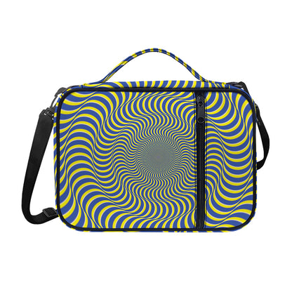 Blue And Yellow Illusory Motion Print Shoulder Strap Bible Bag