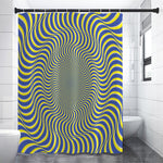 Blue And Yellow Illusory Motion Print Shower Curtain