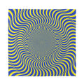Blue And Yellow Illusory Motion Print Silk Bandana