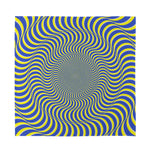 Blue And Yellow Illusory Motion Print Silk Bandana