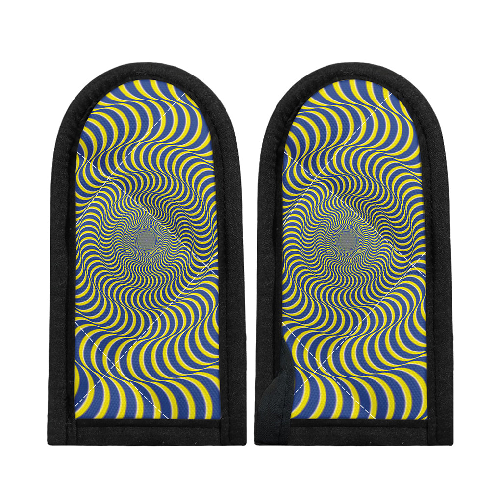 Blue And Yellow Illusory Motion Print Skillet Handle Cover