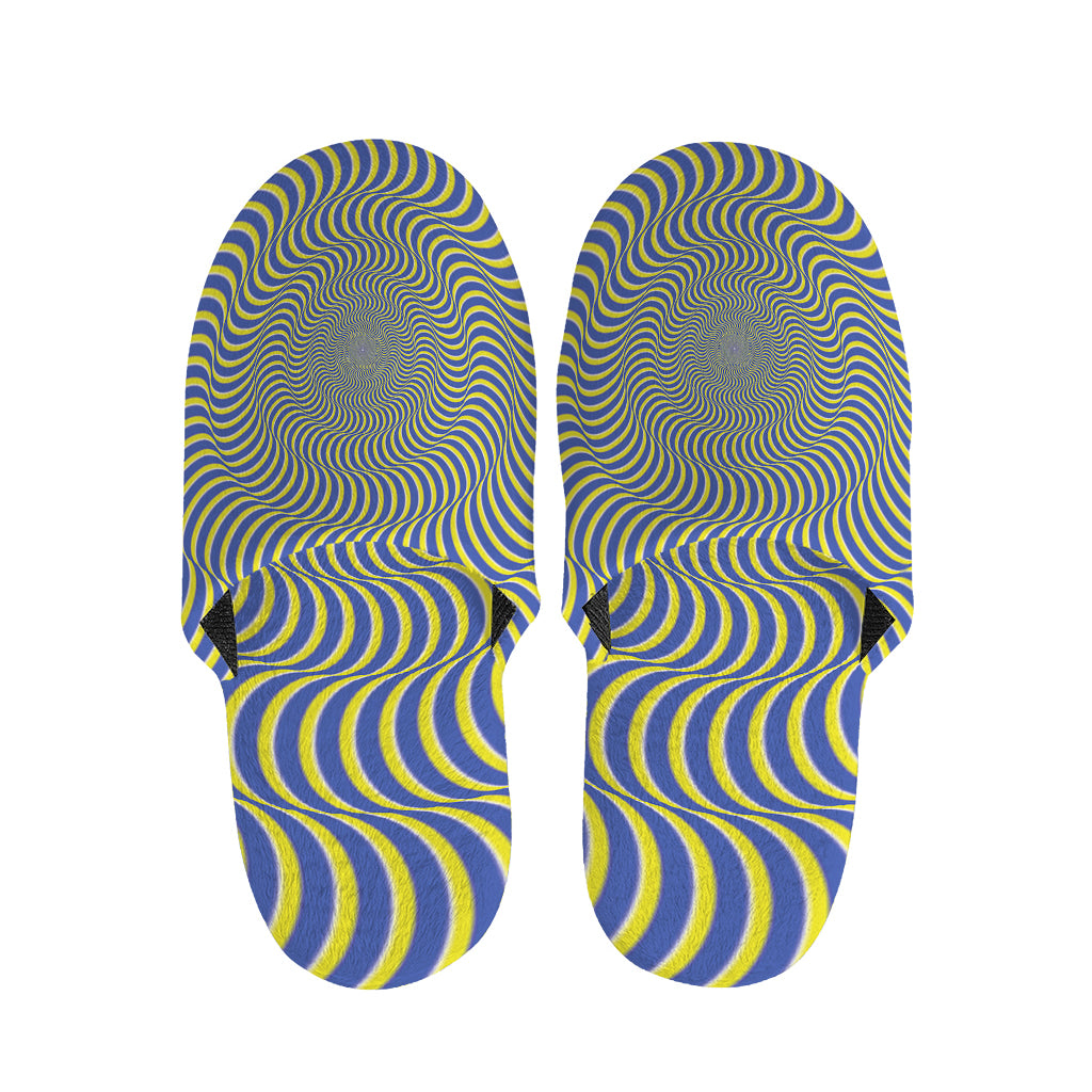 Blue And Yellow Illusory Motion Print Slippers