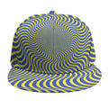 Blue And Yellow Illusory Motion Print Snapback Cap