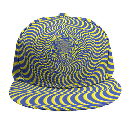 Blue And Yellow Illusory Motion Print Snapback Cap