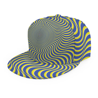 Blue And Yellow Illusory Motion Print Snapback Cap