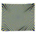Blue And Yellow Illusory Motion Print Tapestry