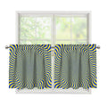 Blue And Yellow Illusory Motion Print Tier Curtains