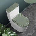 Blue And Yellow Illusory Motion Print Toilet Lid And Tank Cover Set