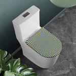 Blue And Yellow Illusory Motion Print Toilet Lid Cover