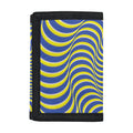 Blue And Yellow Illusory Motion Print Trifold Wallet