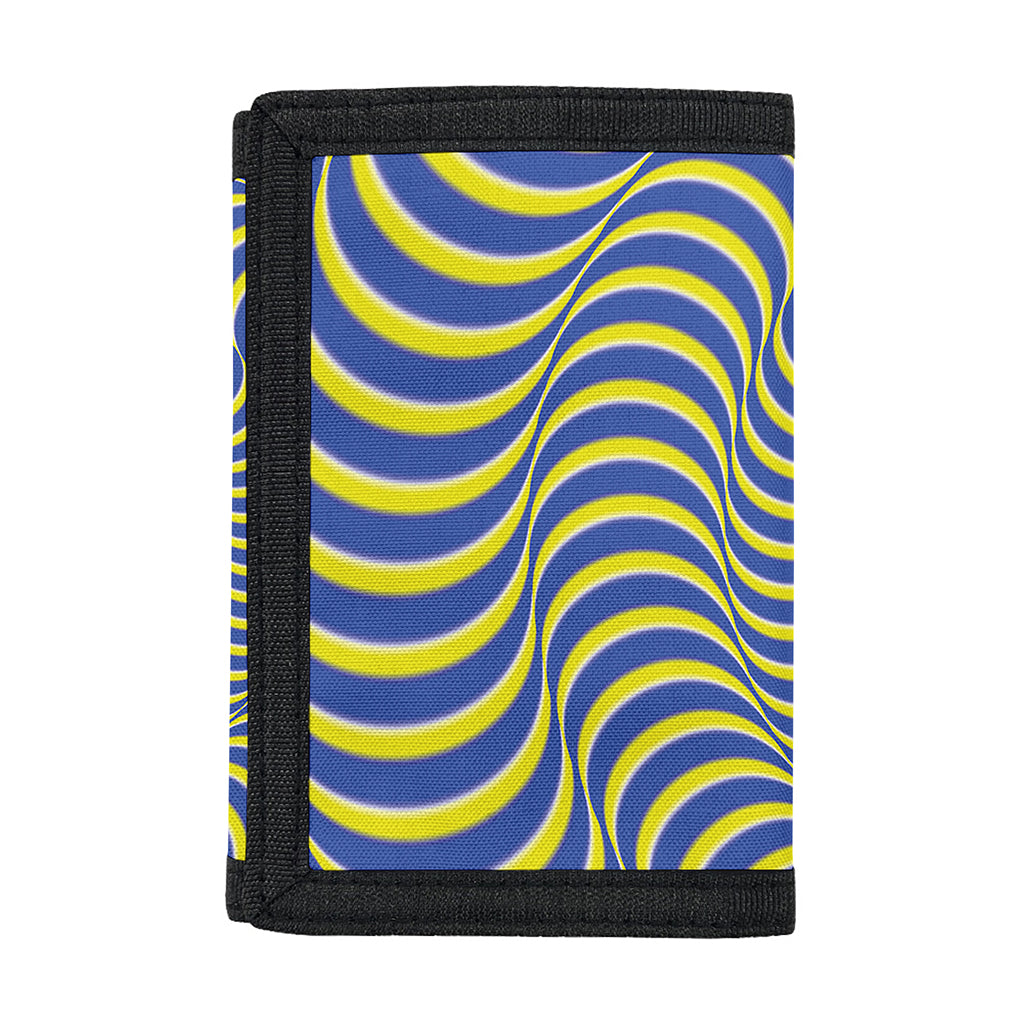 Blue And Yellow Illusory Motion Print Trifold Wallet