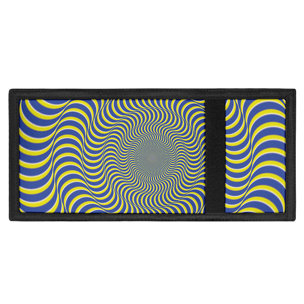 Blue And Yellow Illusory Motion Print Trifold Wallet