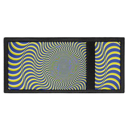 Blue And Yellow Illusory Motion Print Trifold Wallet