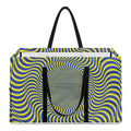 Blue And Yellow Illusory Motion Print Utility Tote Bag