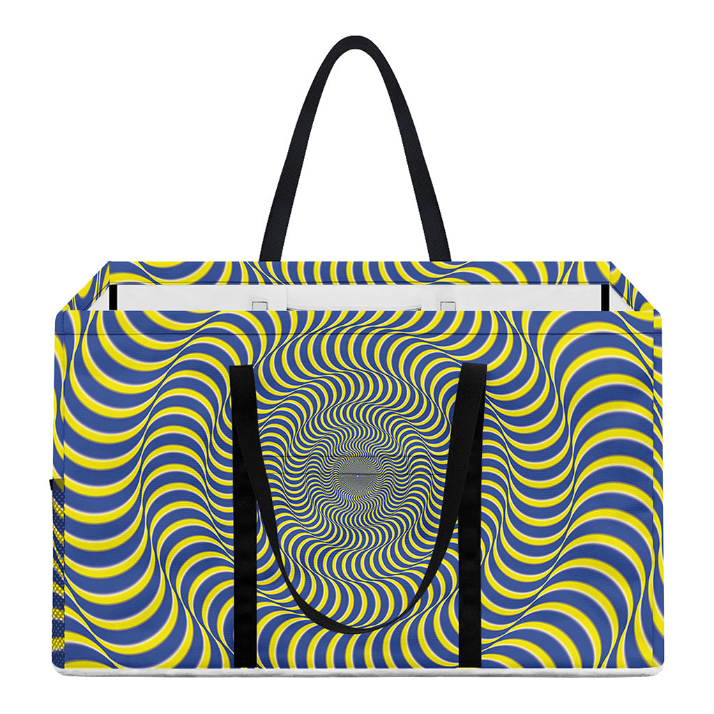 Blue And Yellow Illusory Motion Print Utility Tote Bag