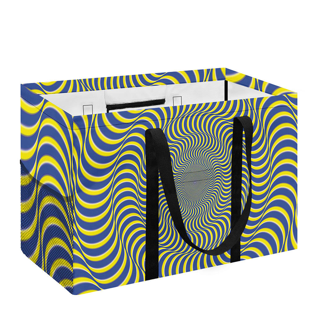 Blue And Yellow Illusory Motion Print Utility Tote Bag