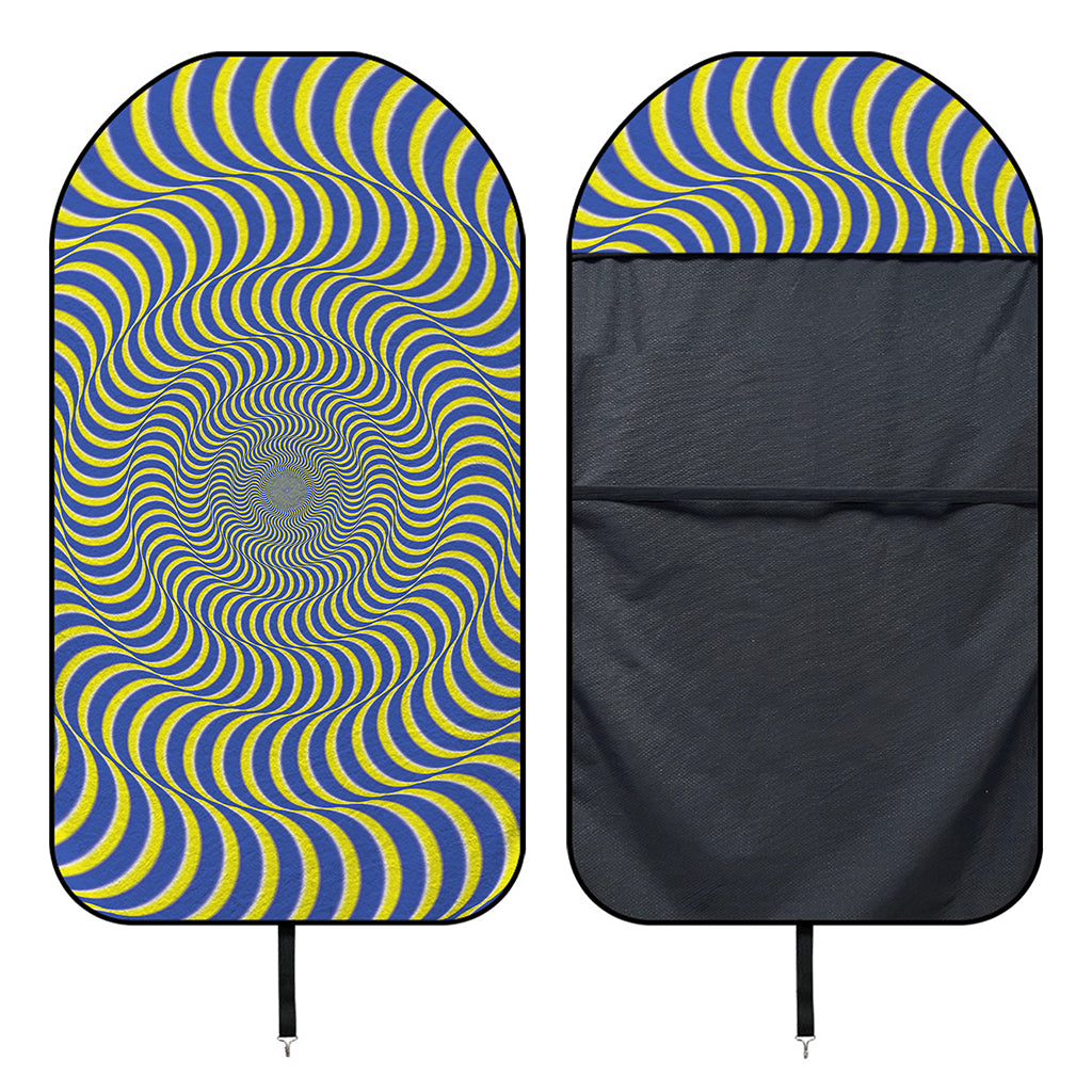 Blue And Yellow Illusory Motion Print Waterproof Car Seat Cover