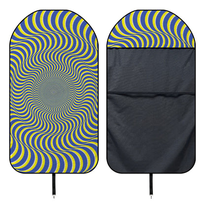Blue And Yellow Illusory Motion Print Waterproof Car Seat Cover