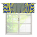 Blue And Yellow Illusory Motion Print Window Valance