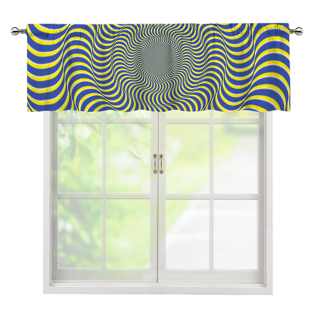 Blue And Yellow Illusory Motion Print Window Valance