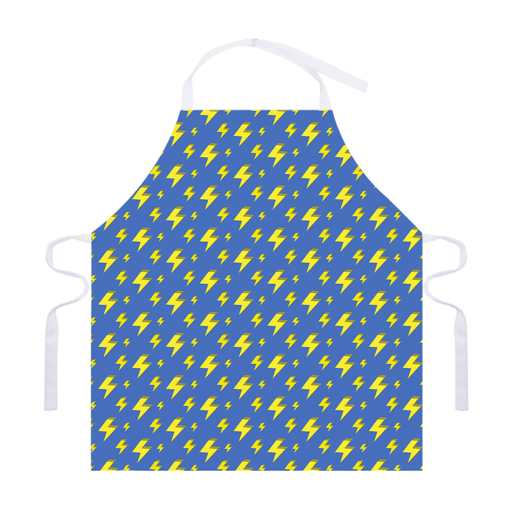 Blue And Yellow Lightning Pattern Print Adjustable Apron