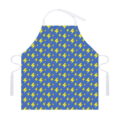 Blue And Yellow Lightning Pattern Print Adjustable Apron