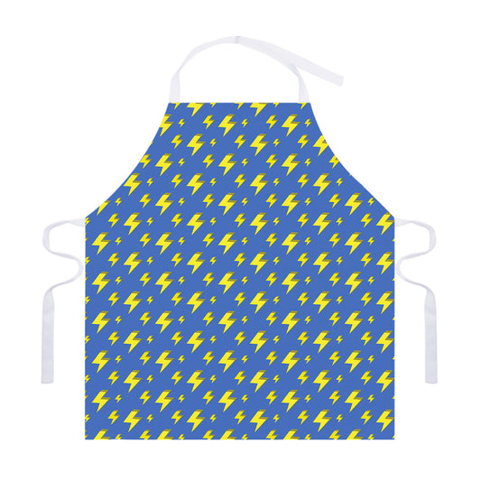 Blue And Yellow Lightning Pattern Print Adjustable Apron