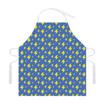 Blue And Yellow Lightning Pattern Print Adjustable Apron