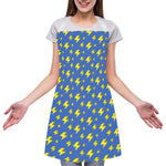Blue And Yellow Lightning Pattern Print Adjustable Apron