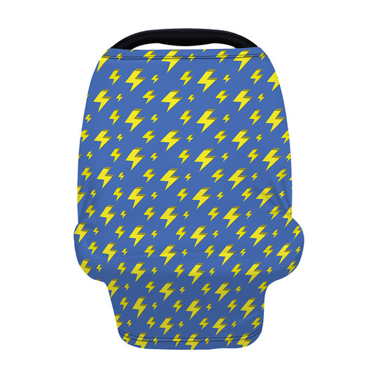 Blue And Yellow Lightning Pattern Print Baby Seat Cover