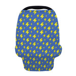 Blue And Yellow Lightning Pattern Print Baby Seat Cover