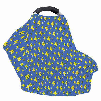 Blue And Yellow Lightning Pattern Print Baby Seat Cover