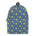 Blue And Yellow Lightning Pattern Print School Backpack