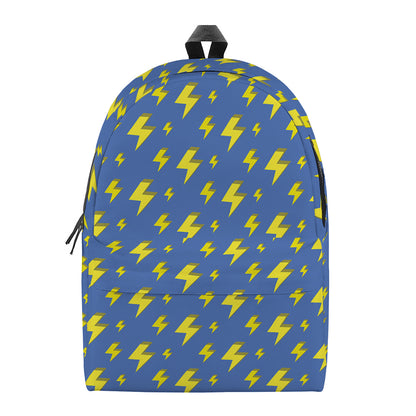 Blue And Yellow Lightning Pattern Print Backpack