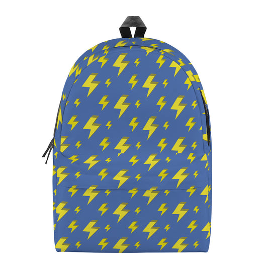 Blue And Yellow Lightning Pattern Print Backpack