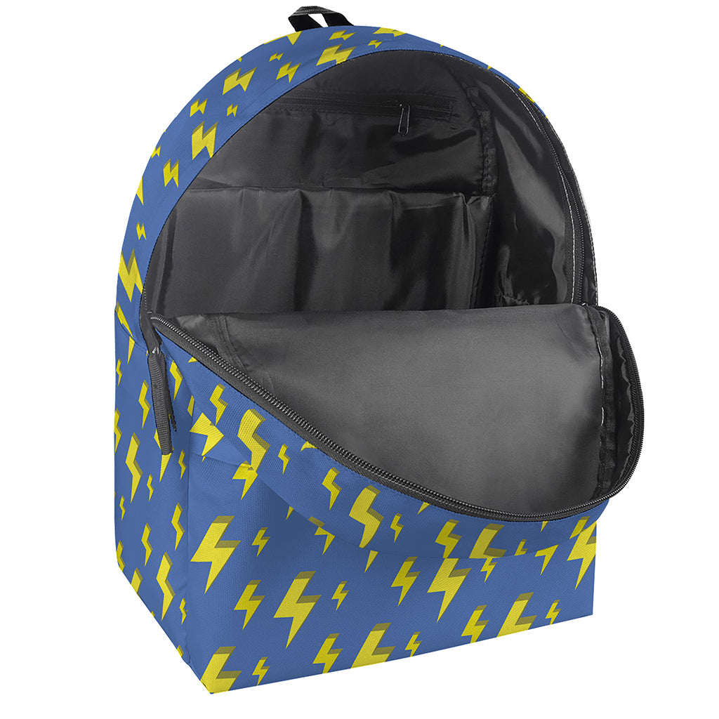 Blue And Yellow Lightning Pattern Print Backpack