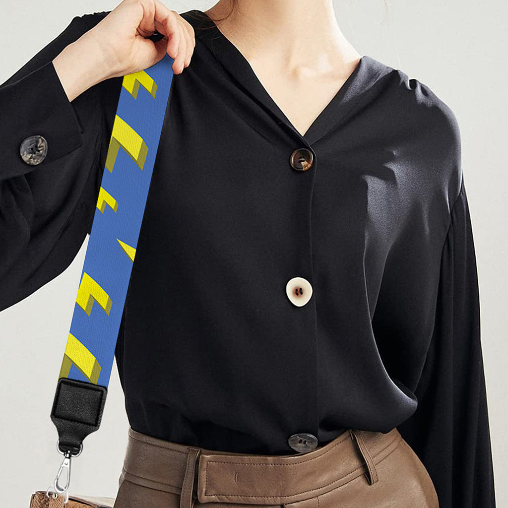 Blue And Yellow Lightning Pattern Print Bag Strap