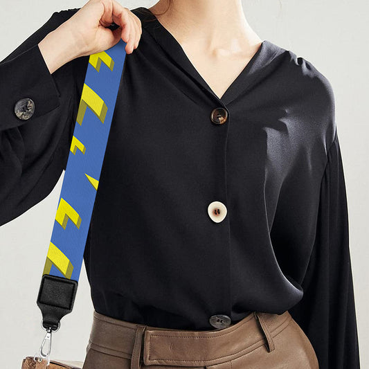 Blue And Yellow Lightning Pattern Print Bag Strap