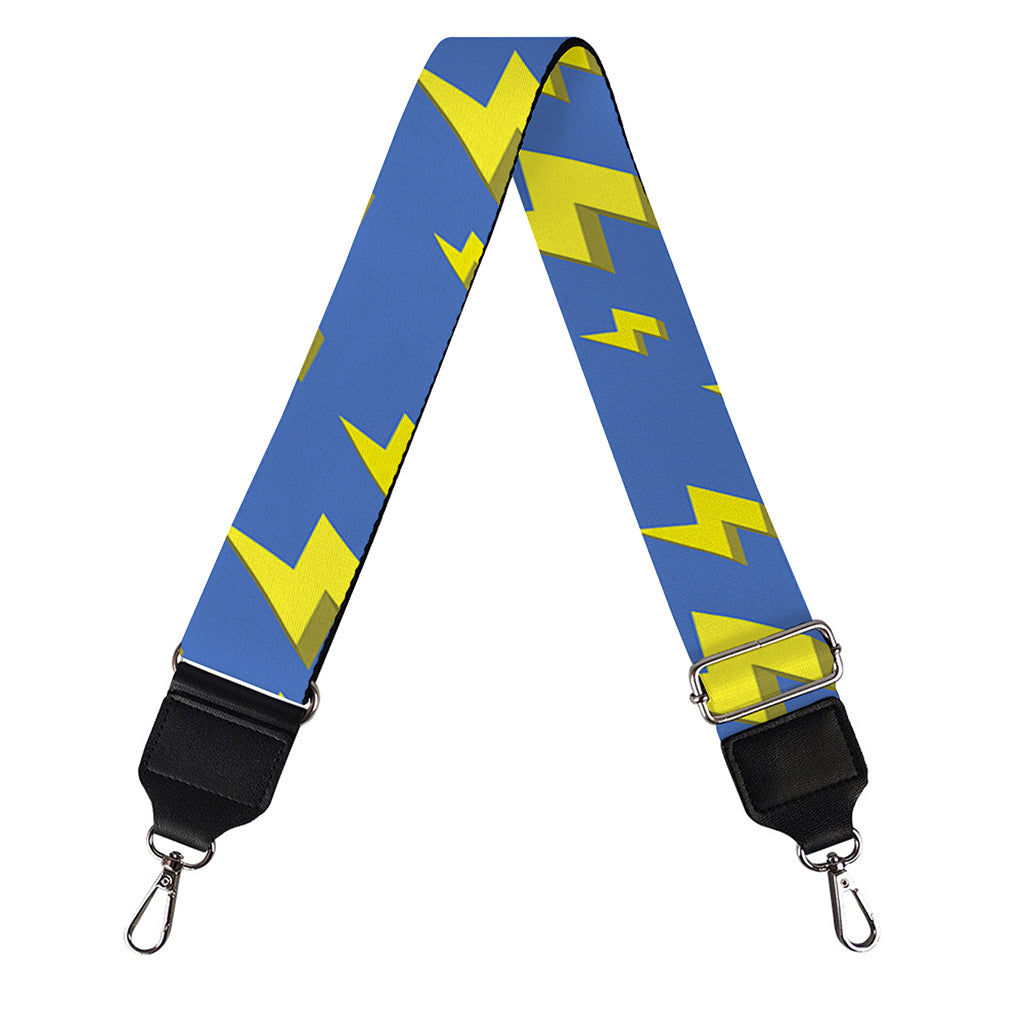 Blue And Yellow Lightning Pattern Print Bag Strap