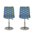Blue And Yellow Lightning Pattern Print Bar Stool Covers