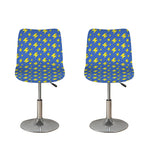 Blue And Yellow Lightning Pattern Print Bar Stool Covers
