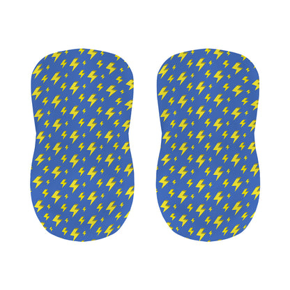 Blue And Yellow Lightning Pattern Print Bar Stool Covers