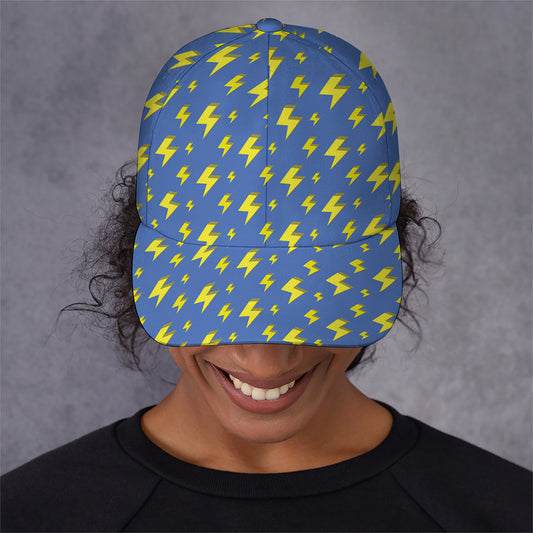 Blue And Yellow Lightning Pattern Print Baseball Cap