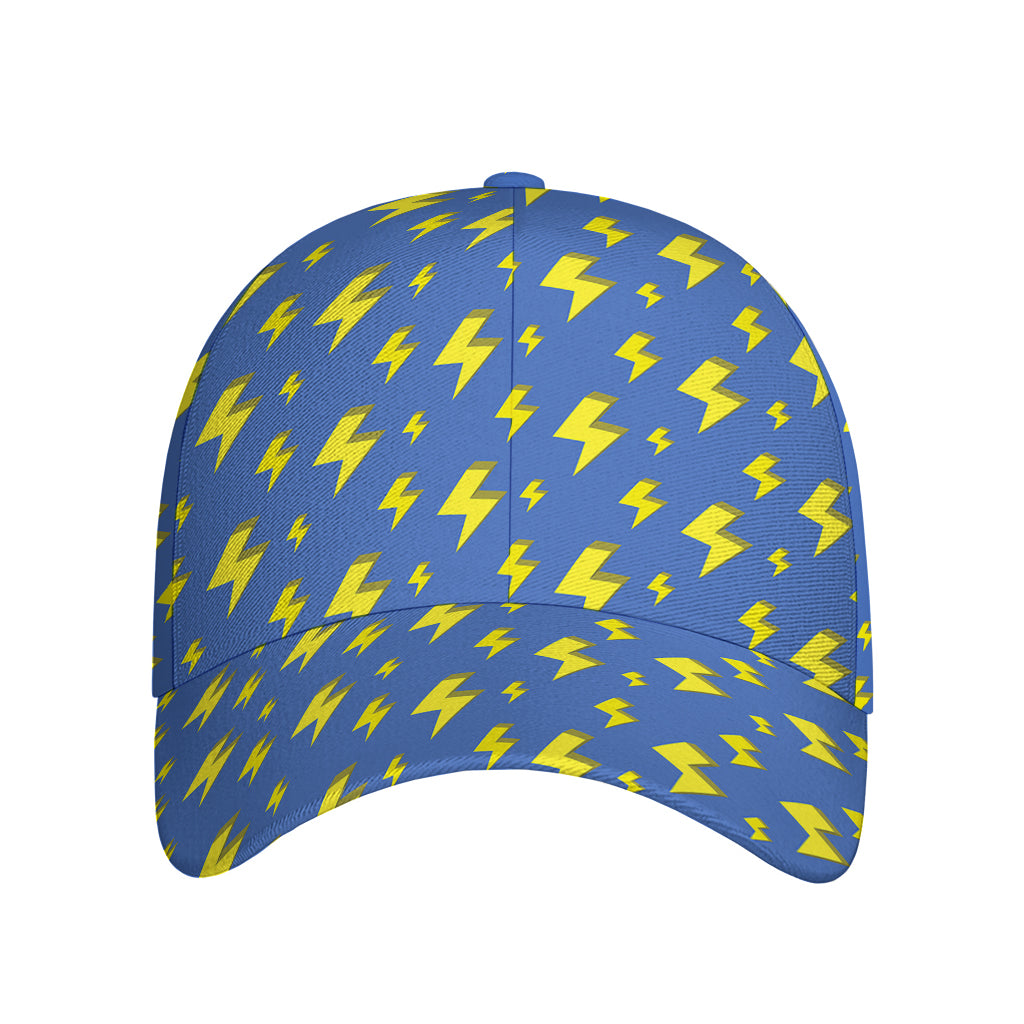 Blue And Yellow Lightning Pattern Print Baseball Cap