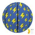 Blue And Yellow Lightning Pattern Print Basketball