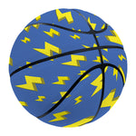 Blue And Yellow Lightning Pattern Print Basketball
