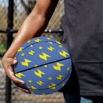 Blue And Yellow Lightning Pattern Print Basketball