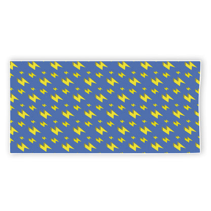 Blue And Yellow Lightning Pattern Print Beach Towel