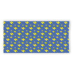 Blue And Yellow Lightning Pattern Print Beach Towel