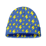 Blue And Yellow Lightning Pattern Print Beanie